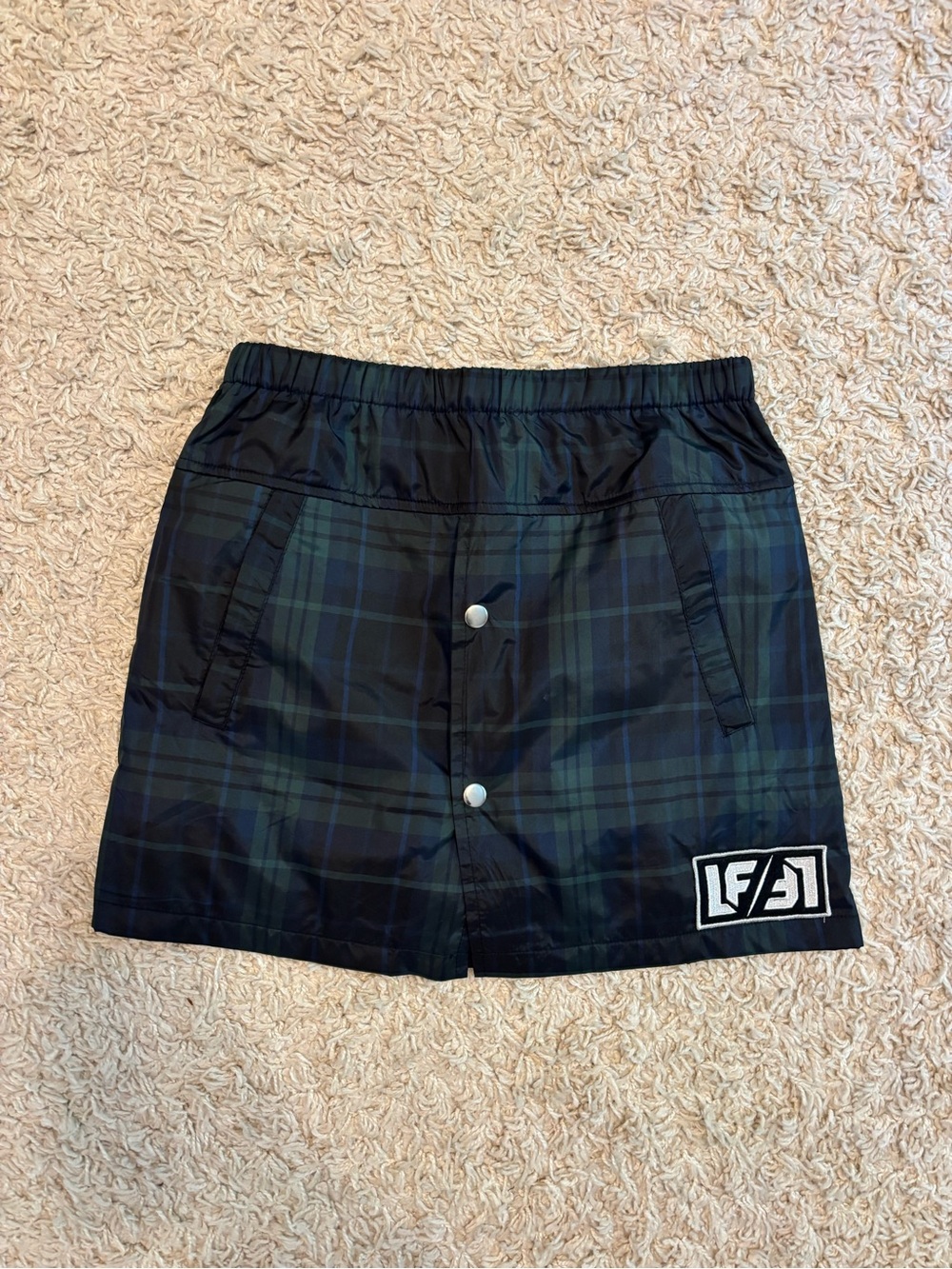 LF Black and Green Plaid Skirt